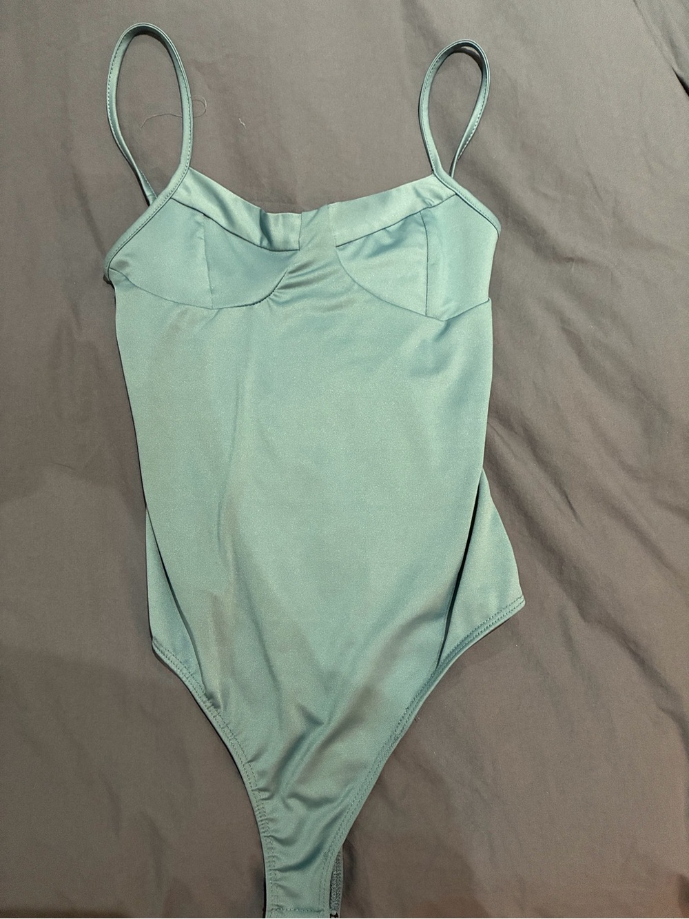 Women’s Light Blue Spaghetti Strap Bodysuit